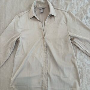 H and m satin grayish/champagne button down